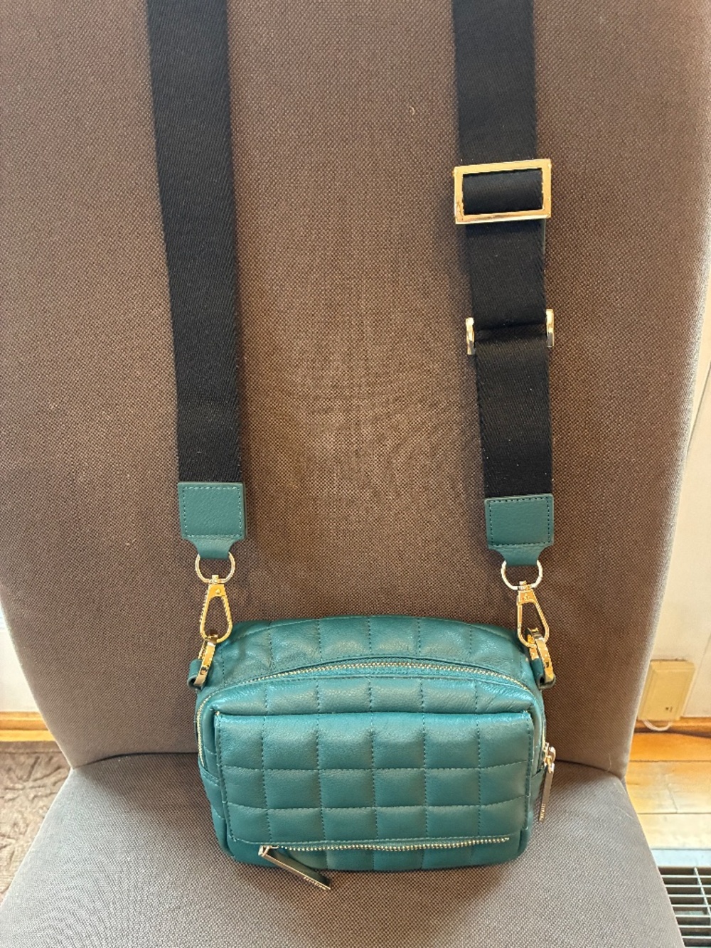 WHISTLES Bibi Green Leather Crossbody